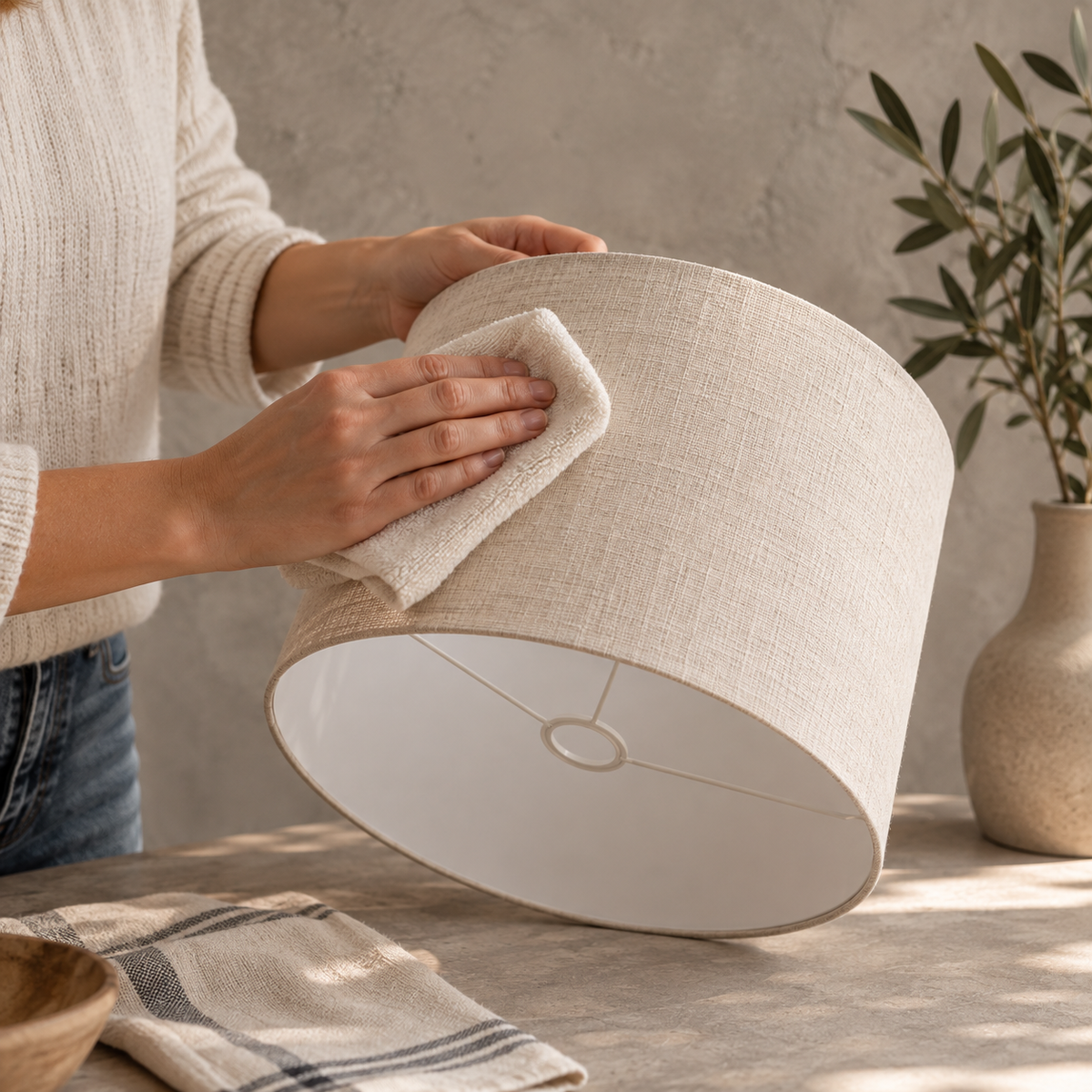 Comment nettoyer un abat-jour en tissu sans l'abîmer ? Image