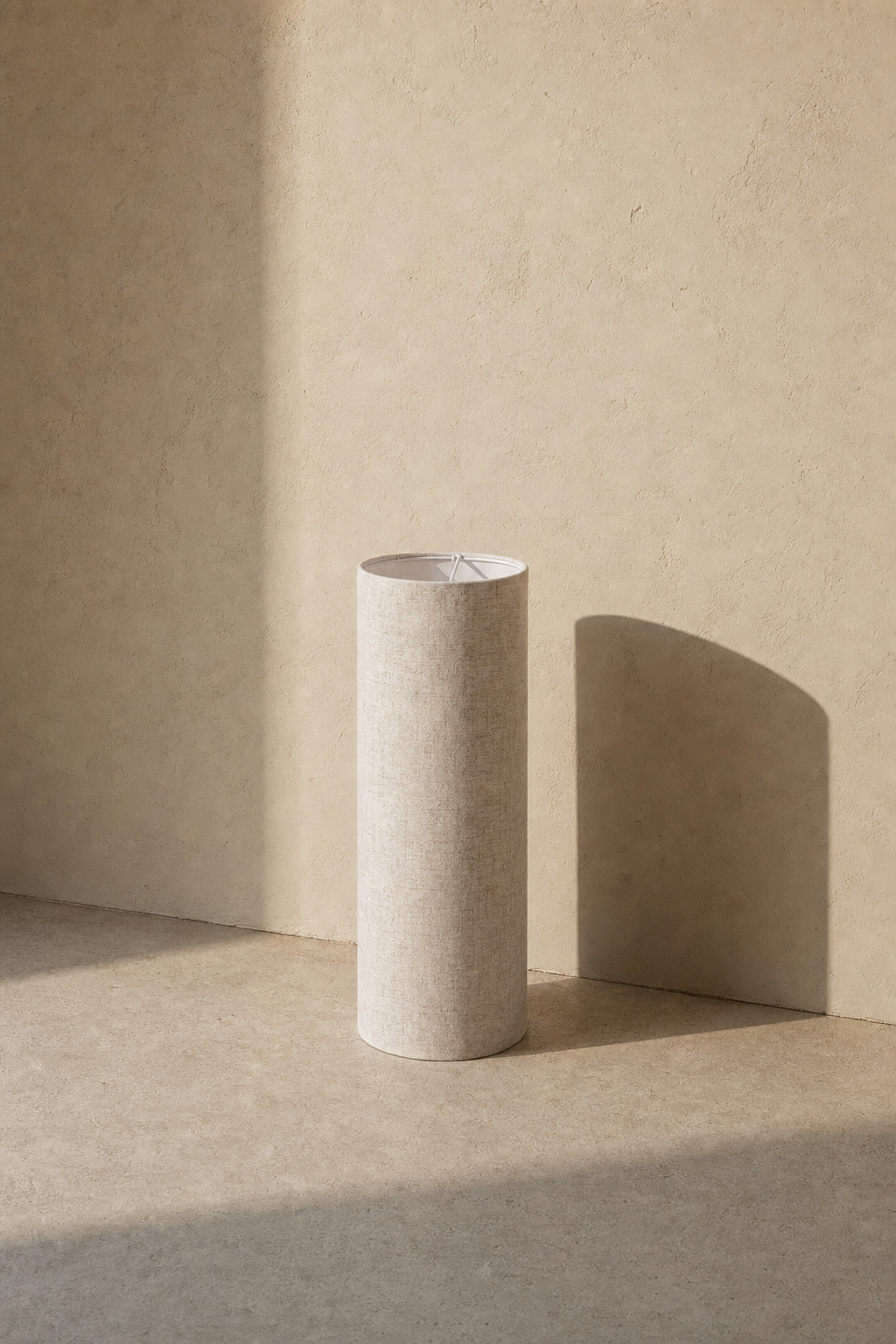 Abat-Jour Lampe de Chevet en Lin Vintage Cylindrique – Nilo Terra