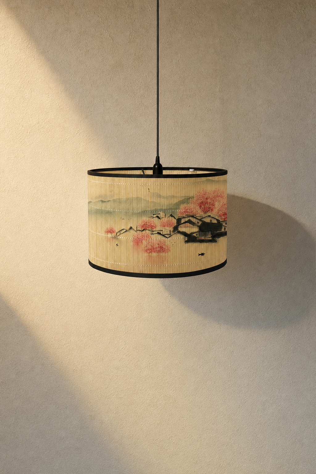 Abat-Jour Tambour en Bambou Vintage – Nara Louna