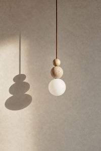 Abat-Jour Suspension en Travertin Wabi-Sabi – Yuna Sable