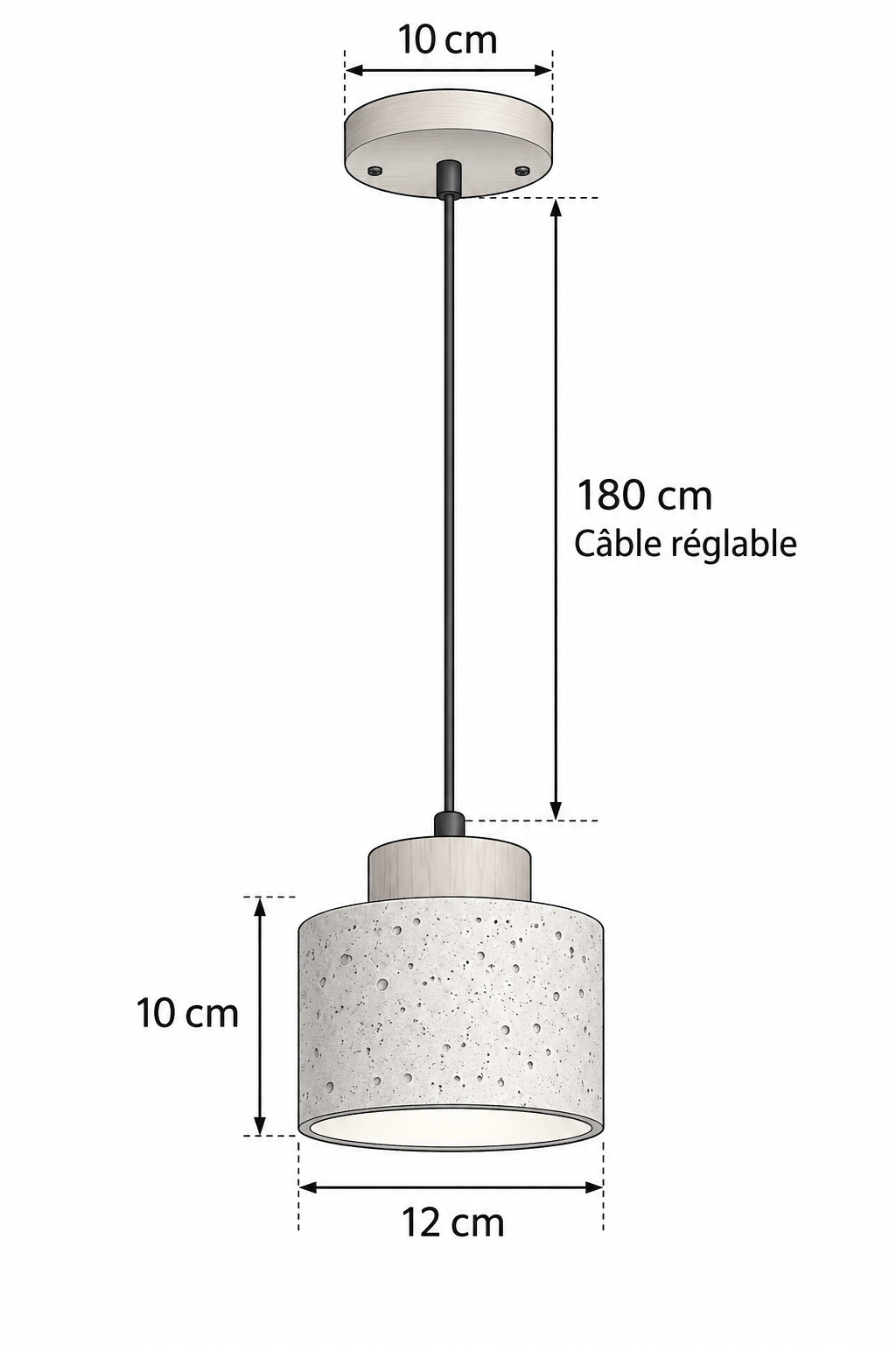 Abat-Jour Suspension en Travertin Wabi-Sabi – Yuna Terra