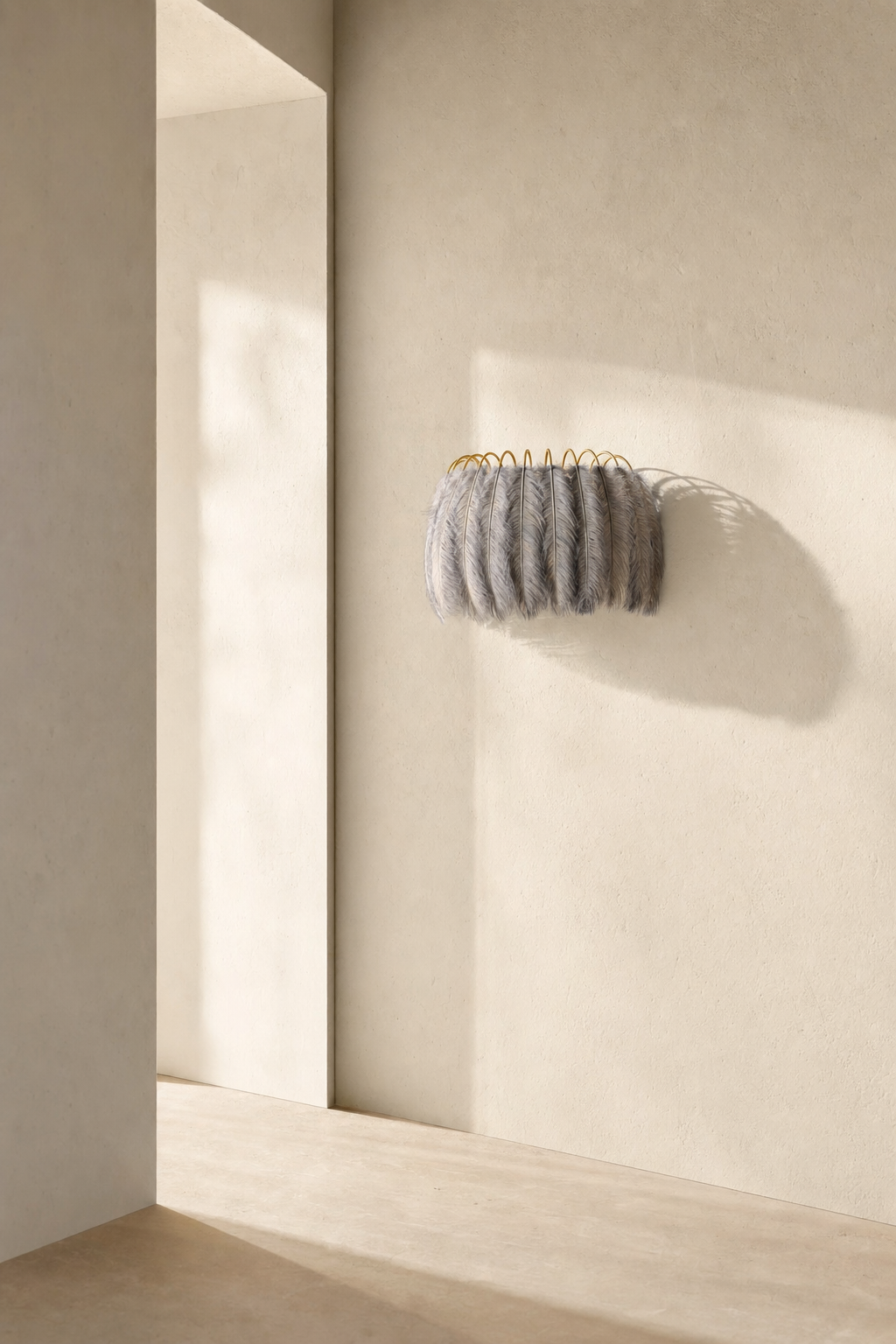 Abat-Jour Applique Murale en Plumes Original – Vela Sable