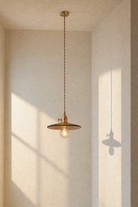 Abat-Jour Suspension en Verre Vintage Doré – Oria Lune