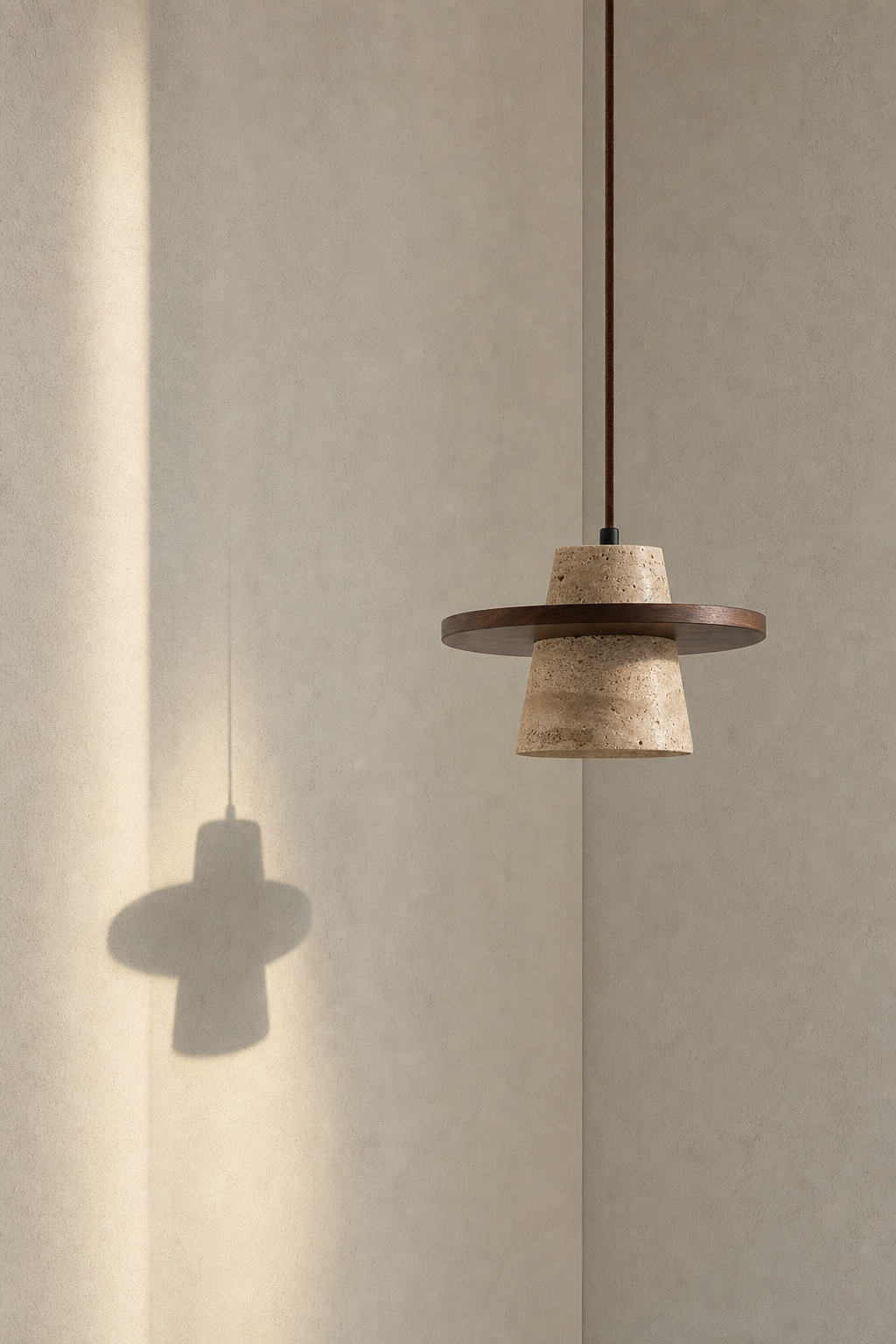 Abat-Jour Suspension en Travertin Design – Alya Terra