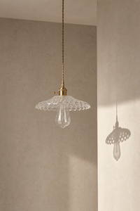 Abat-Jour Suspension en Verre Vintage Doré – Mira Éclat