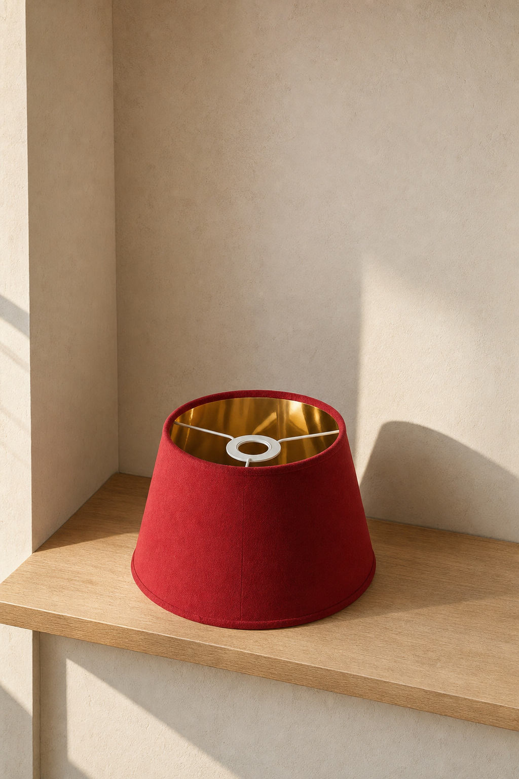 Abat-Jour Lampe de Chevet en Tissu Conique Rouge – Lena Rubi