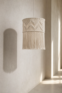 Abat-Jour Suspension en Macramé Bohème – Noma Sable