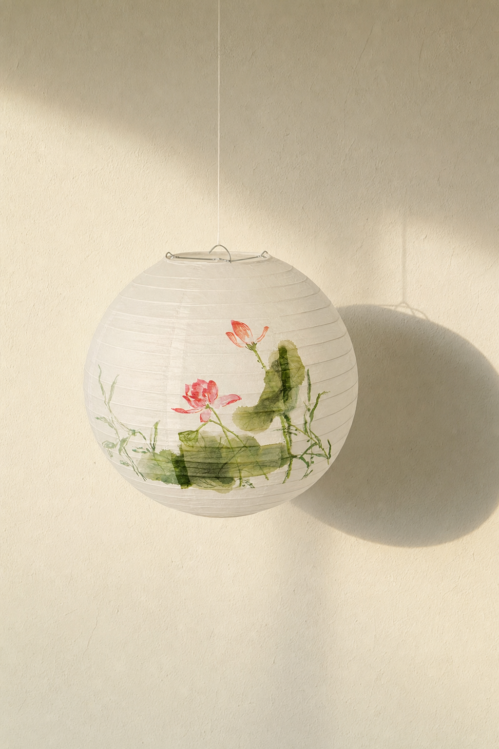 Abat-Jour Suspension en Papier Japonais Rond – Kaia Halo