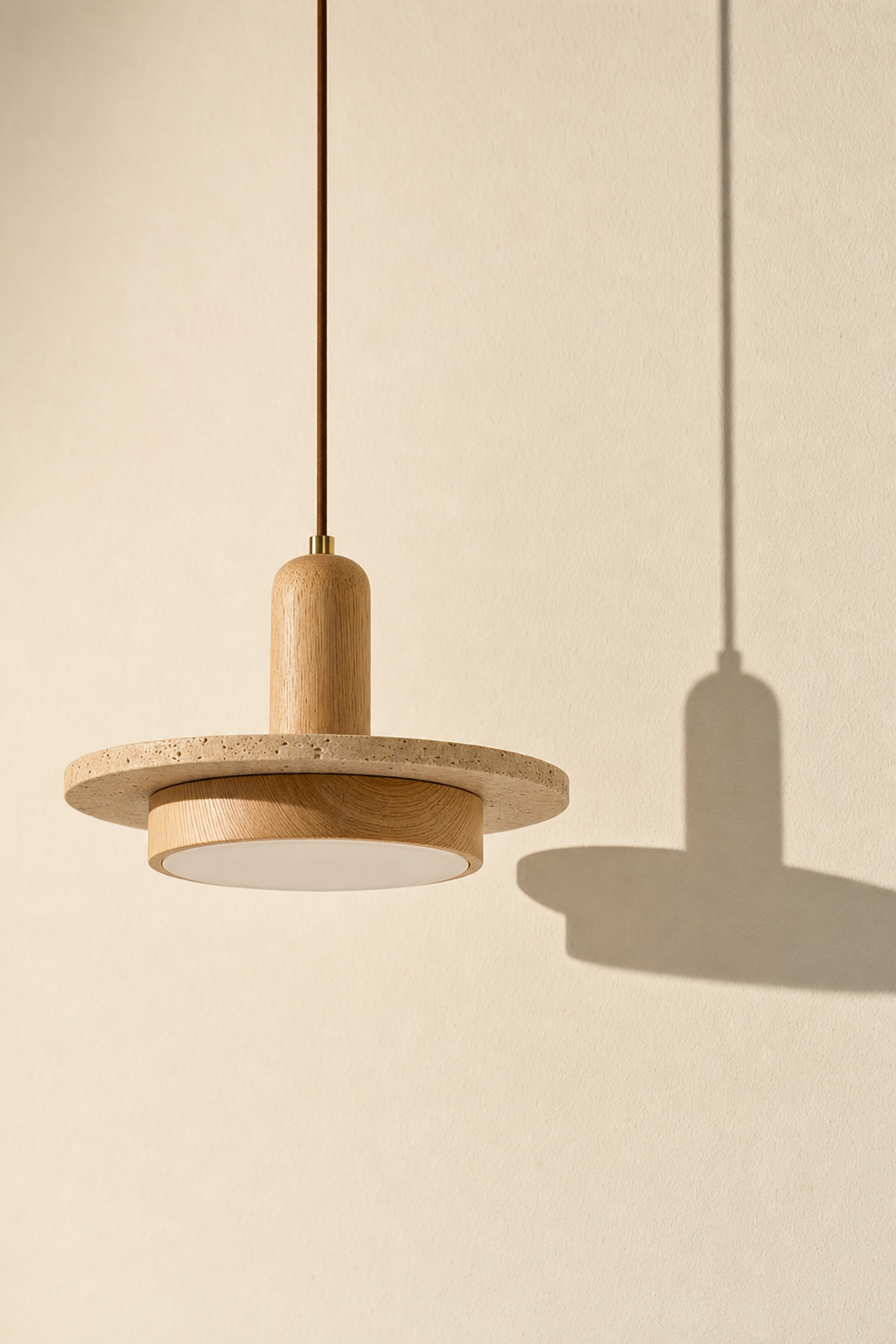 Abat-Jour Suspension en Travertin Wabi-Sabi – Vela Éclat