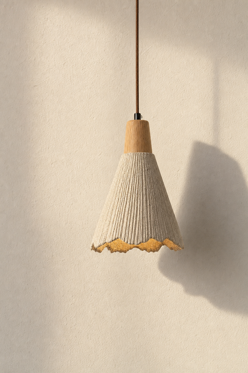 Abat-Jour Suspension en Ciment Design Beige – Siena Halo