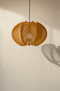 Abat-Jour Suspension en Bois Vintage – Kaia Sable