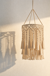 Abat-Jour Suspension en Macramé Bohème – Nova Sable