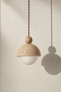 Abat-Jour Suspension en Travertin Wabi-Sabi – Vela Nova