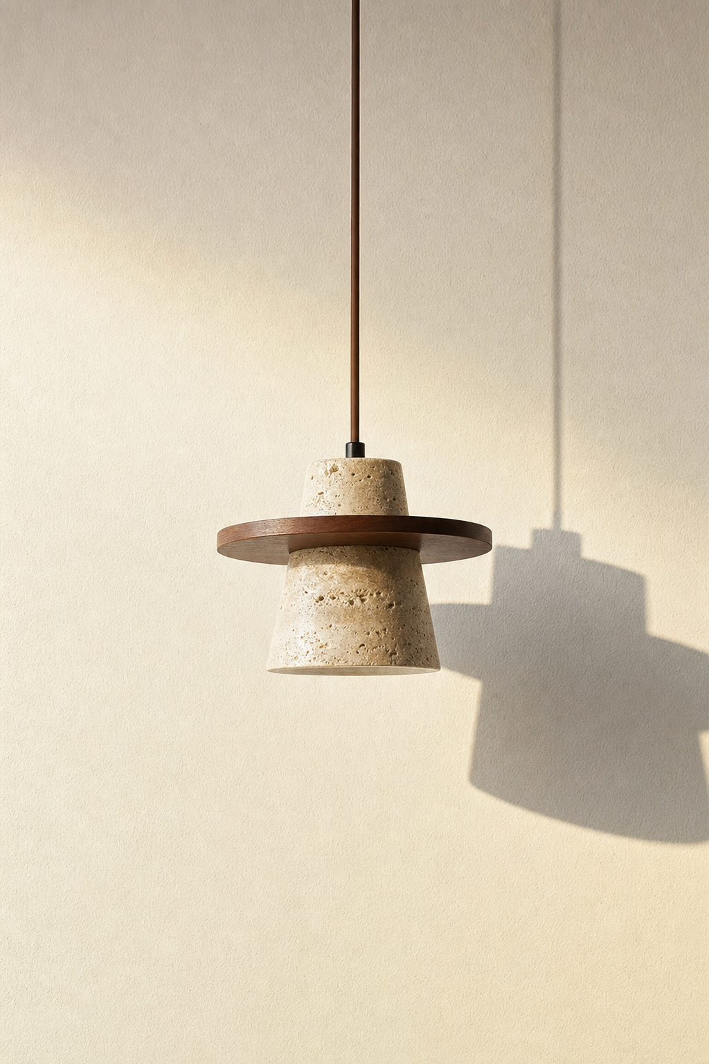 Abat-Jour Suspension en Travertin Design – Alya Terra
