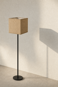 Abat-Jour Lampe de Chevet en Tissu Design Beige Carré – Yuna Éclat