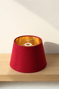 Abat-Jour Lampe de Chevet en Tissu Conique Rouge – Lena Rubi
