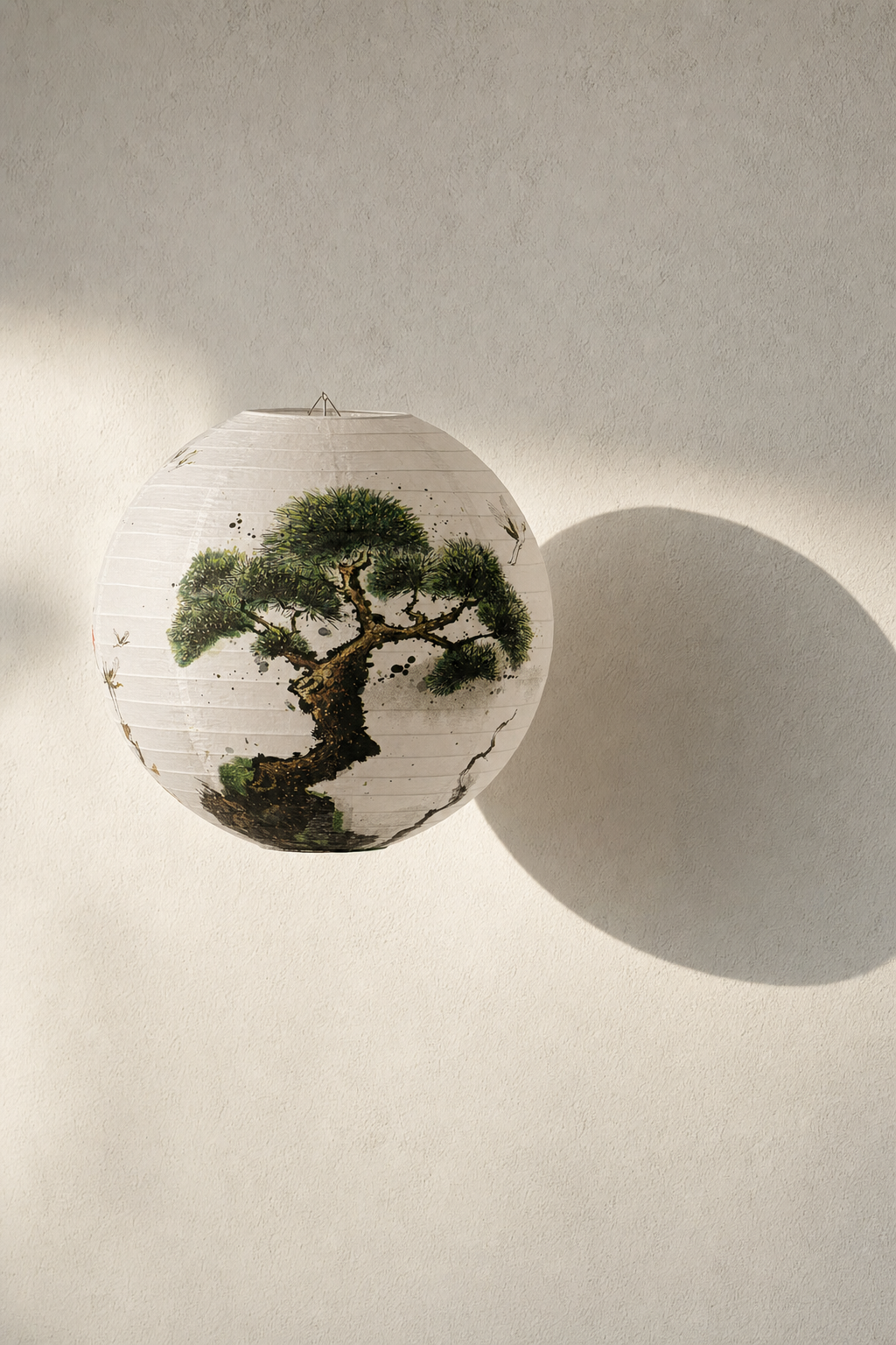Abat-Jour Suspension en Papier Japonais Rond – Kaia Terra