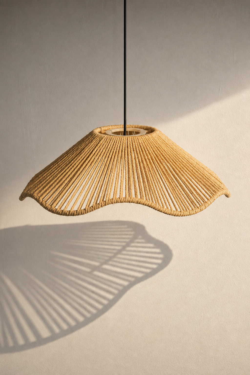 Abat-Jour Suspension en Corde Vintage – Nilo Lune