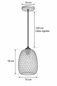 Abat-Jour Suspension en Rotin Design – Alba Terra