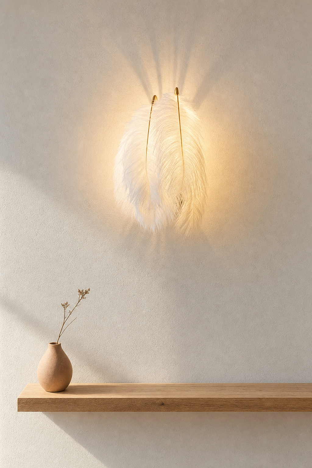 Abat-Jour Applique Murale en Plumes Original – Vela Lune