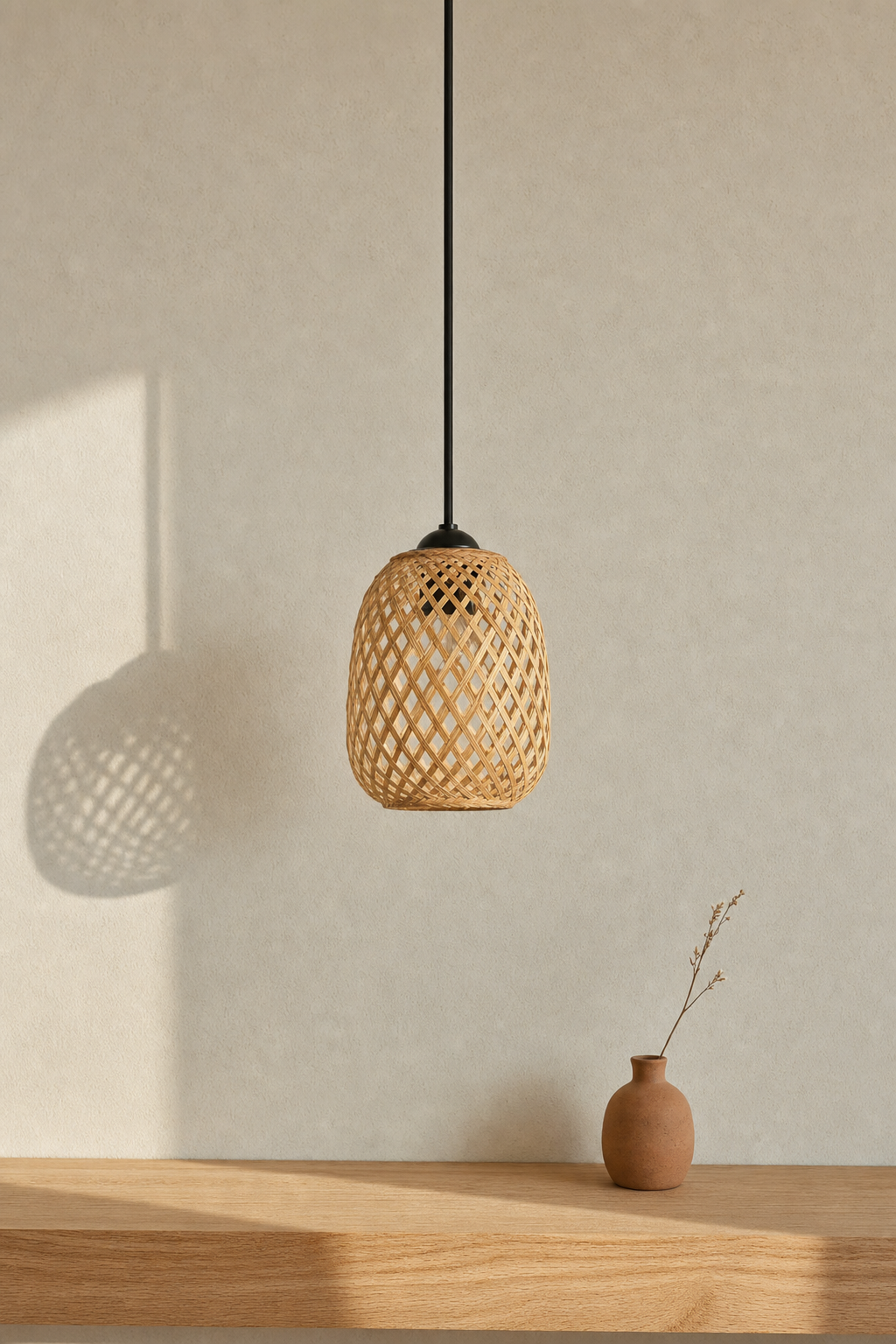 Abat-Jour Suspension en Rotin Design – Alba Terra