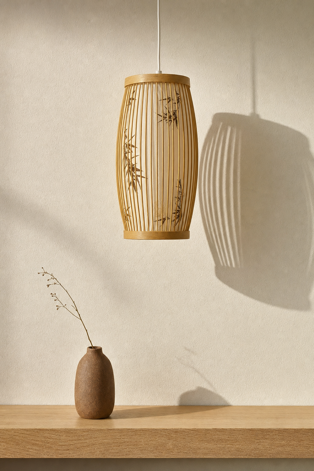 Abat-Jour Suspension en Bambou Japonais – Alya Lune