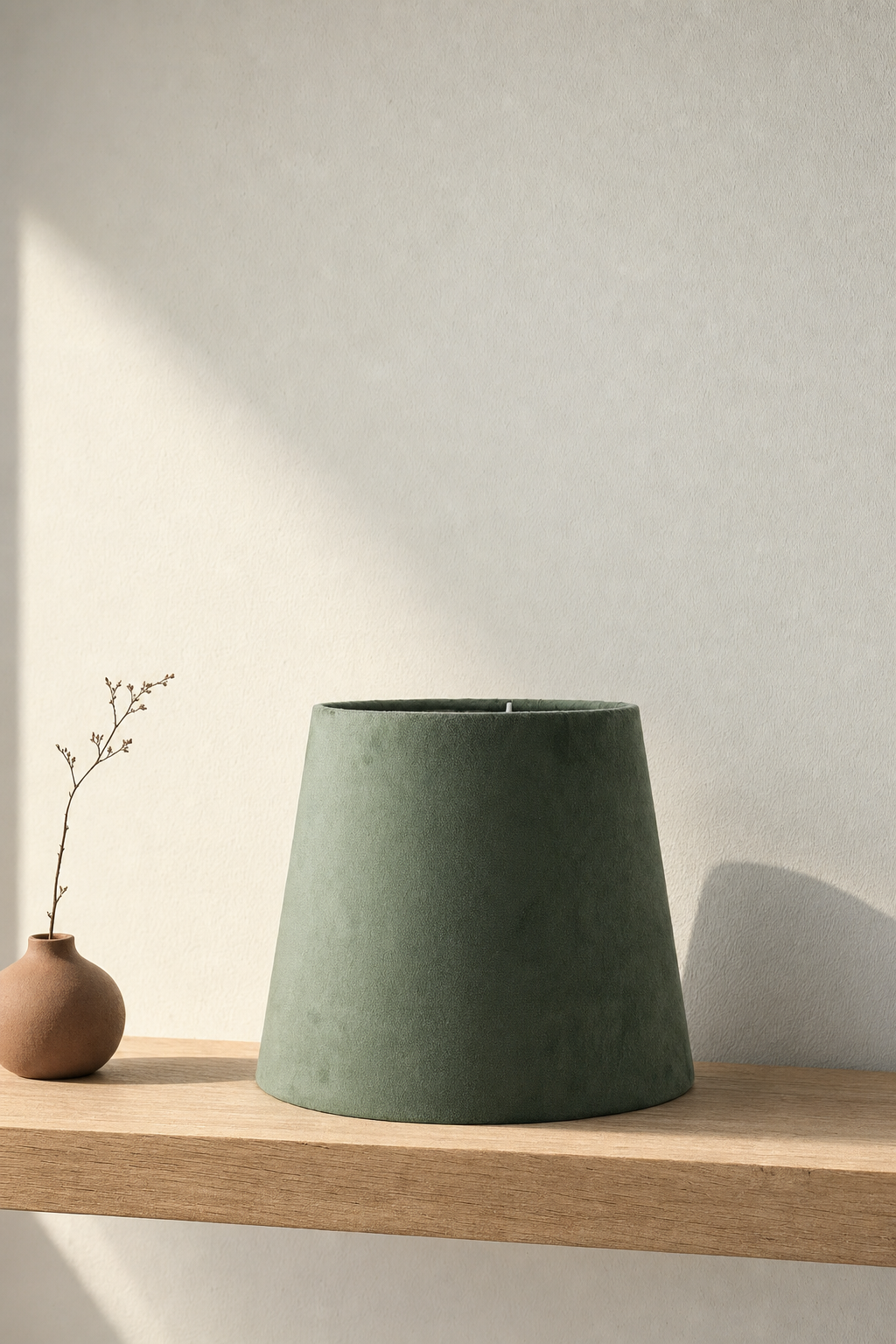 Abat-Jour Lampe sur Pied en Tissu Conique Vert – Milo Éclat