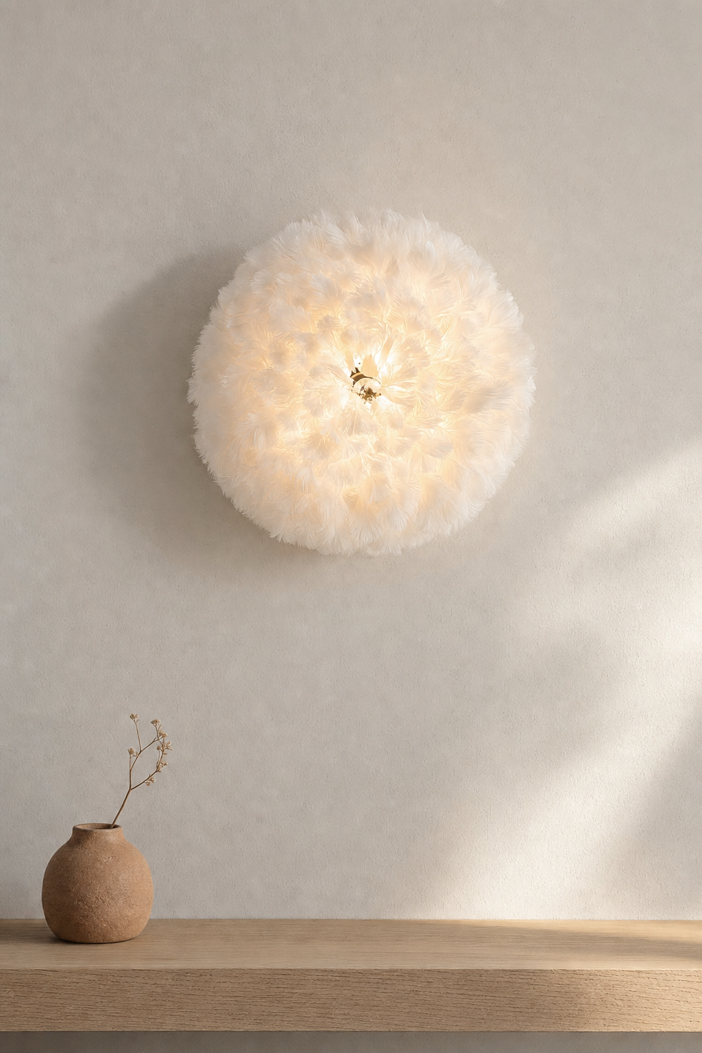 Abat-Jour Applique Murale en Plumes Original Blanc – Nilo Nova