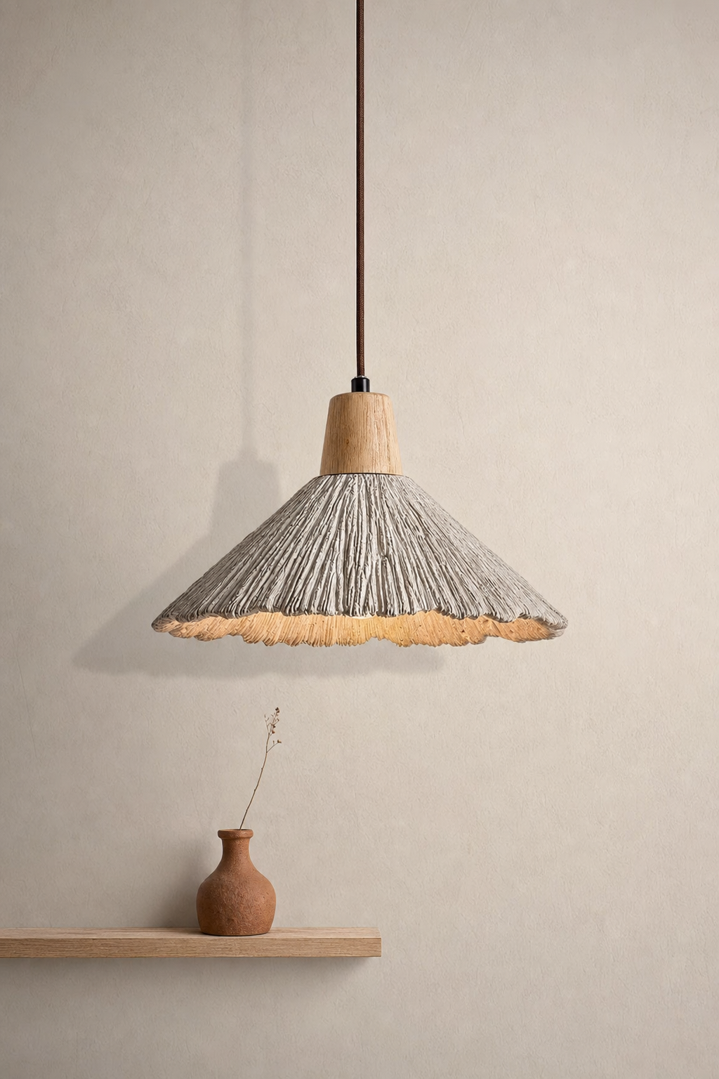 Abat-Jour Suspension en Ciment Design Beige – Siena Aube