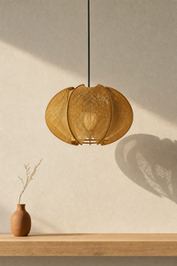 Abat-Jour Suspension en Bois Vintage – Kaia Sable