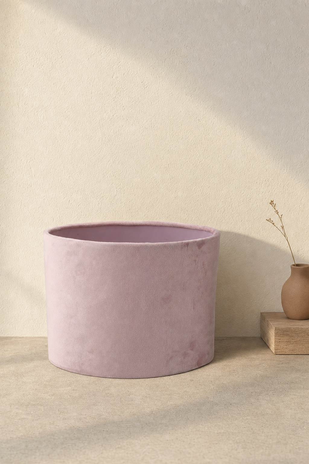 Abat-Jour Lampe de Chevet en Tissu Design Rose Ovale – Zena Nacre