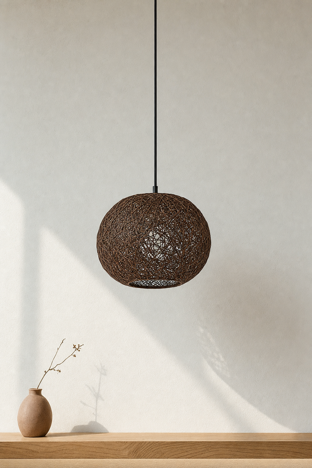 Abat-Jour Suspension en Rotin Design – Neria Aube