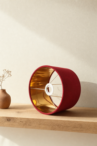 Abat-Jour Lampe de Chevet en Tissu Conique Rouge – Lena Rubi