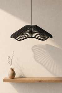 Abat-Jour Suspension en Corde Vintage Noir – Nilo Sable