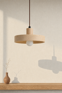 Abat-Jour Suspension en Travertin Wabi-Sabi – Yuna Lune