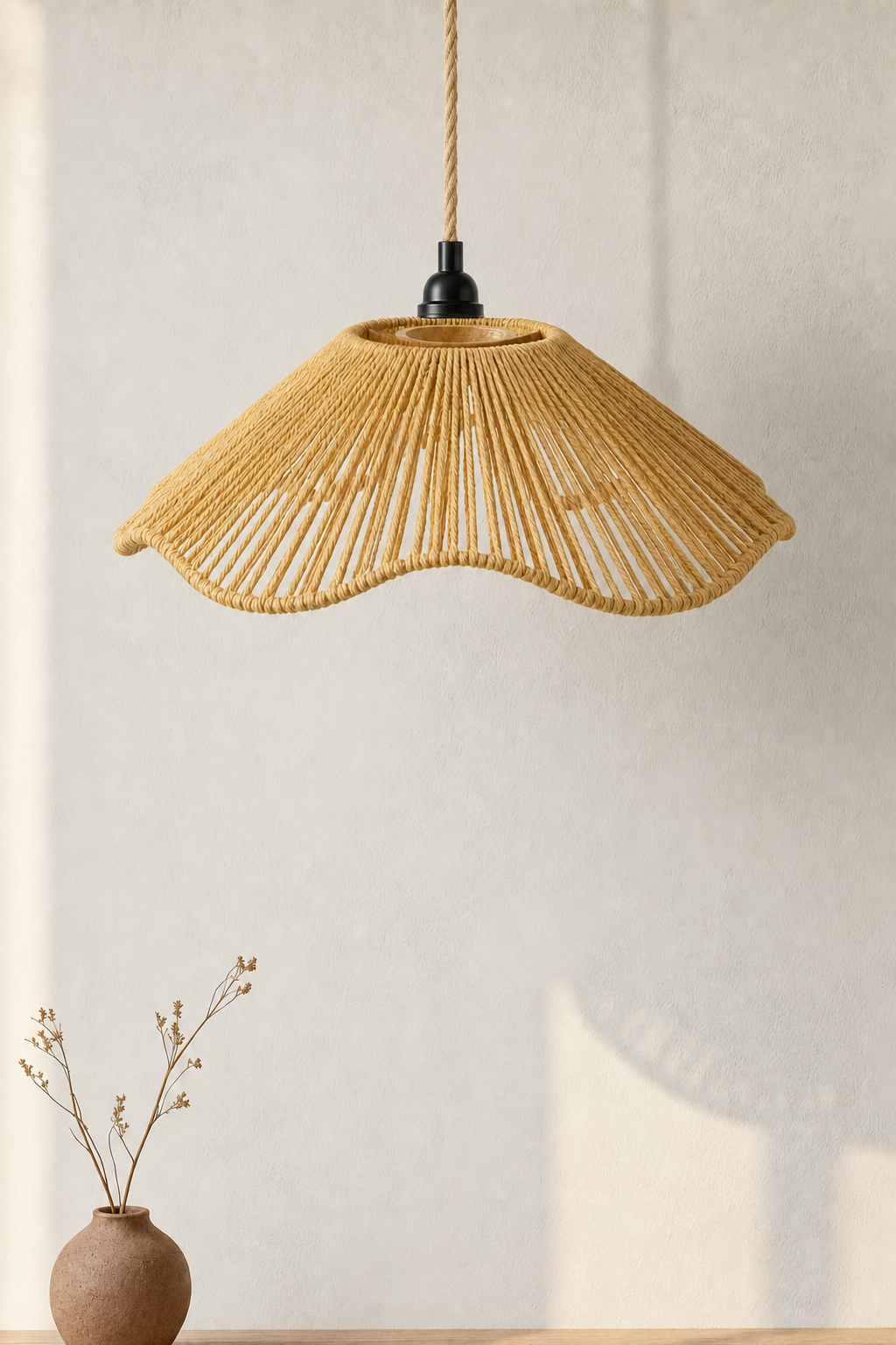 Abat-Jour Suspension en Corde Vintage – Nilo Lune