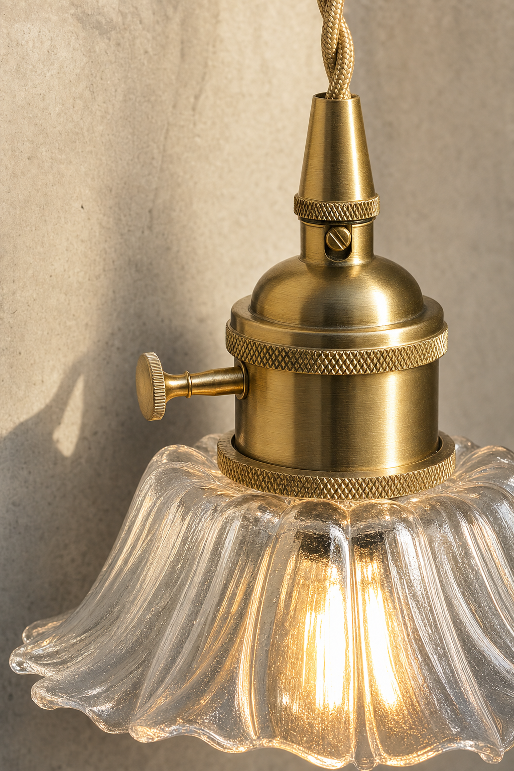 Abat-Jour Suspension en Verre Vintage – Milo Aube