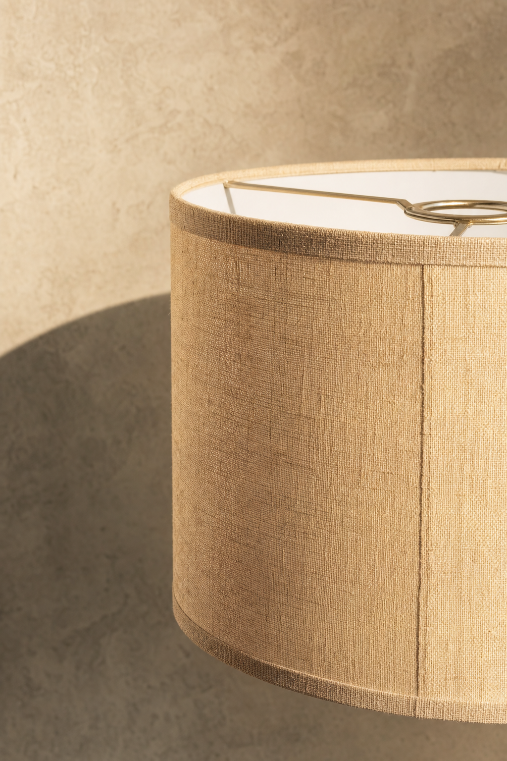 Abat-Jour Lampe sur Pied en Lin Design Beige – Nori Halo