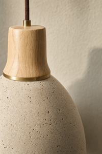 Abat-Jour Suspension en Travertin Wabi-Sabi – Yuna Nacre
