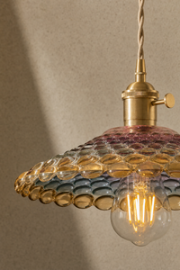 Abat-Jour Suspension en Verre Vintage Doré – Mira Nova