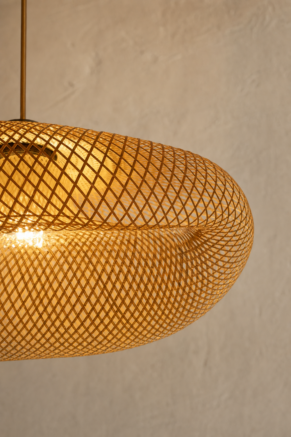 Abat-Jour Suspension en Bambou Vintage – Sora Halo