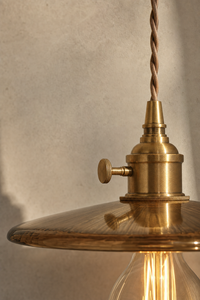Abat-Jour Suspension en Verre Vintage Doré – Oria Lune