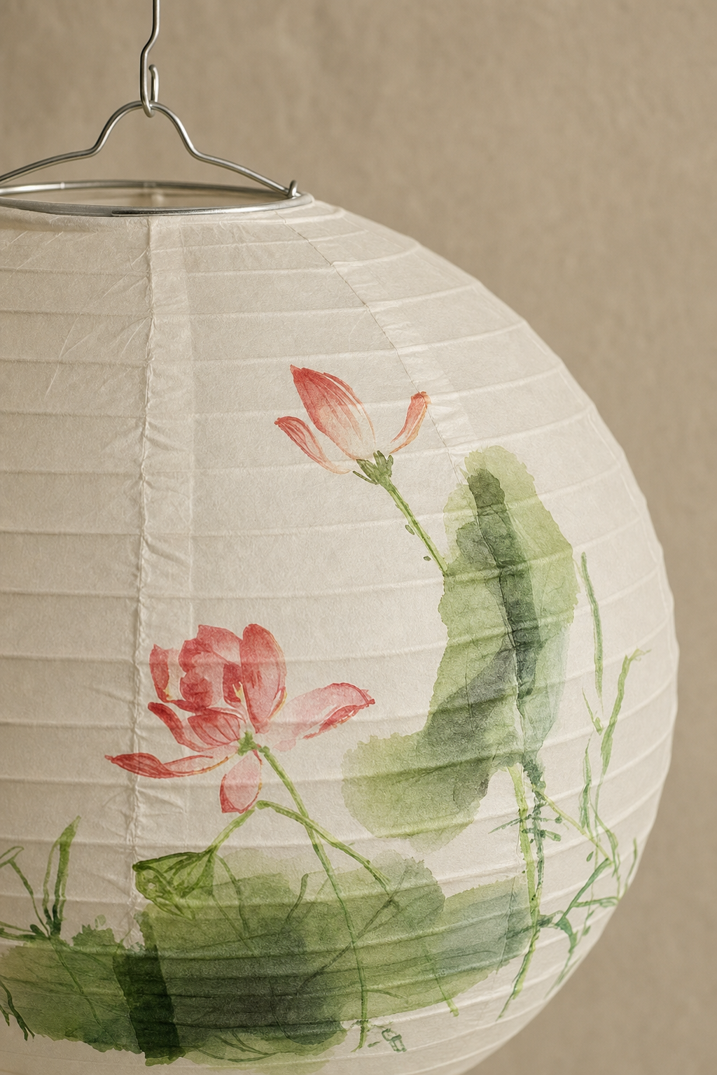 Abat-Jour Suspension en Papier Japonais Rond – Kaia Halo