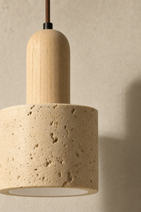 Abat-Jour Suspension en Travertin Wabi-Sabi – Yuna Terra