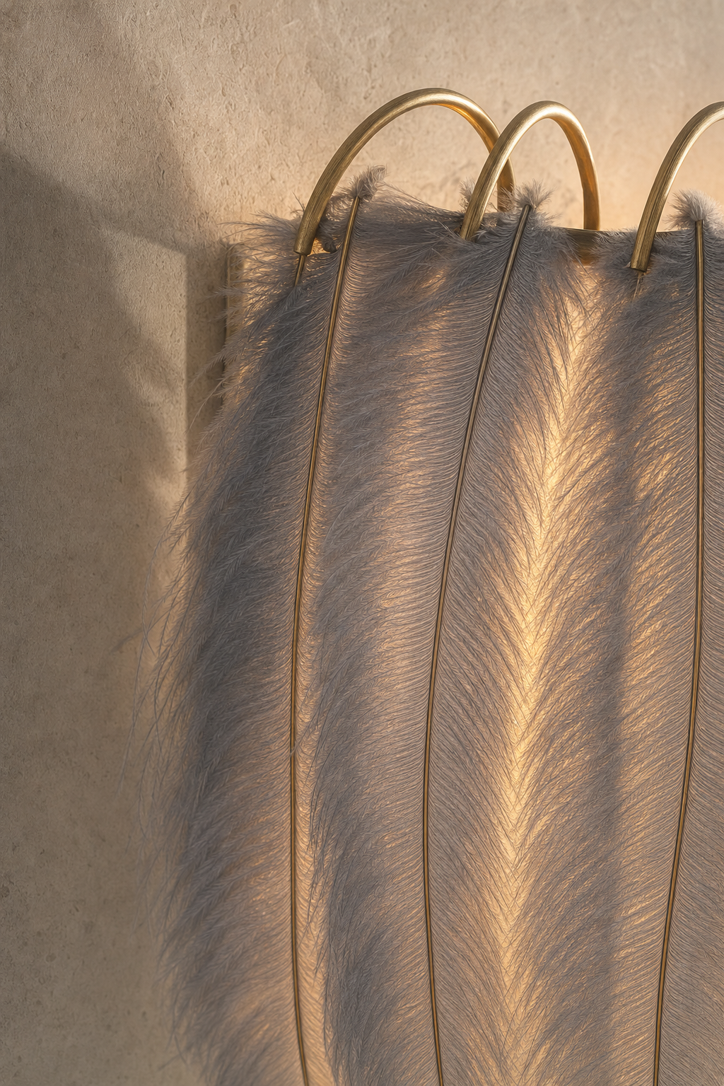 Abat-Jour Applique Murale en Plumes Original – Vela Sable