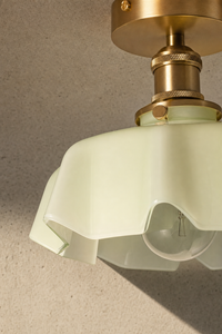 Abat-Jour Suspension en Verre Floral Beige – Celia Terra