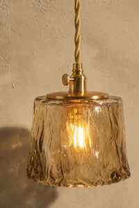Abat-Jour Suspension en Verre Vintage Doré – Oria Rive