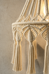 Abat-Jour Suspension en Macramé Bohème – Noma Halo