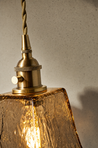 Abat-Jour Suspension en Verre Vintage Doré – Oria Halo