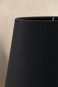 Abat-Jour Lampe sur Pied en Tissu Petit Noir Conique – Zena Lune